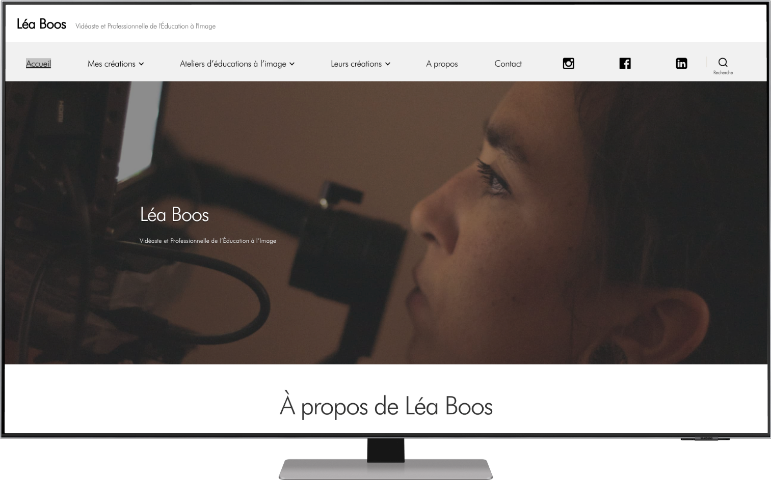 site vitrine pour Lea Boos, videaste