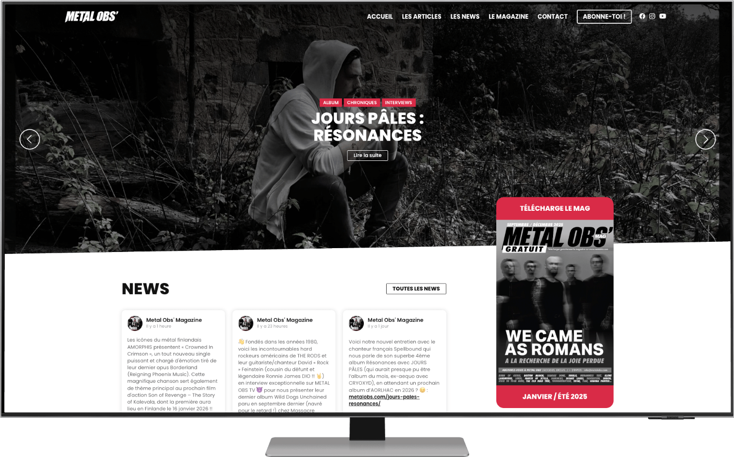 site d'actualité, blog pour Metal Obs, magazine musical