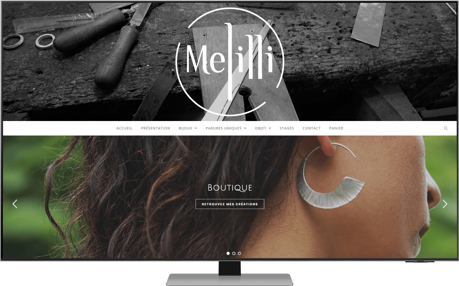 site presentation de creation pour Olivier Melilli, bijoutier